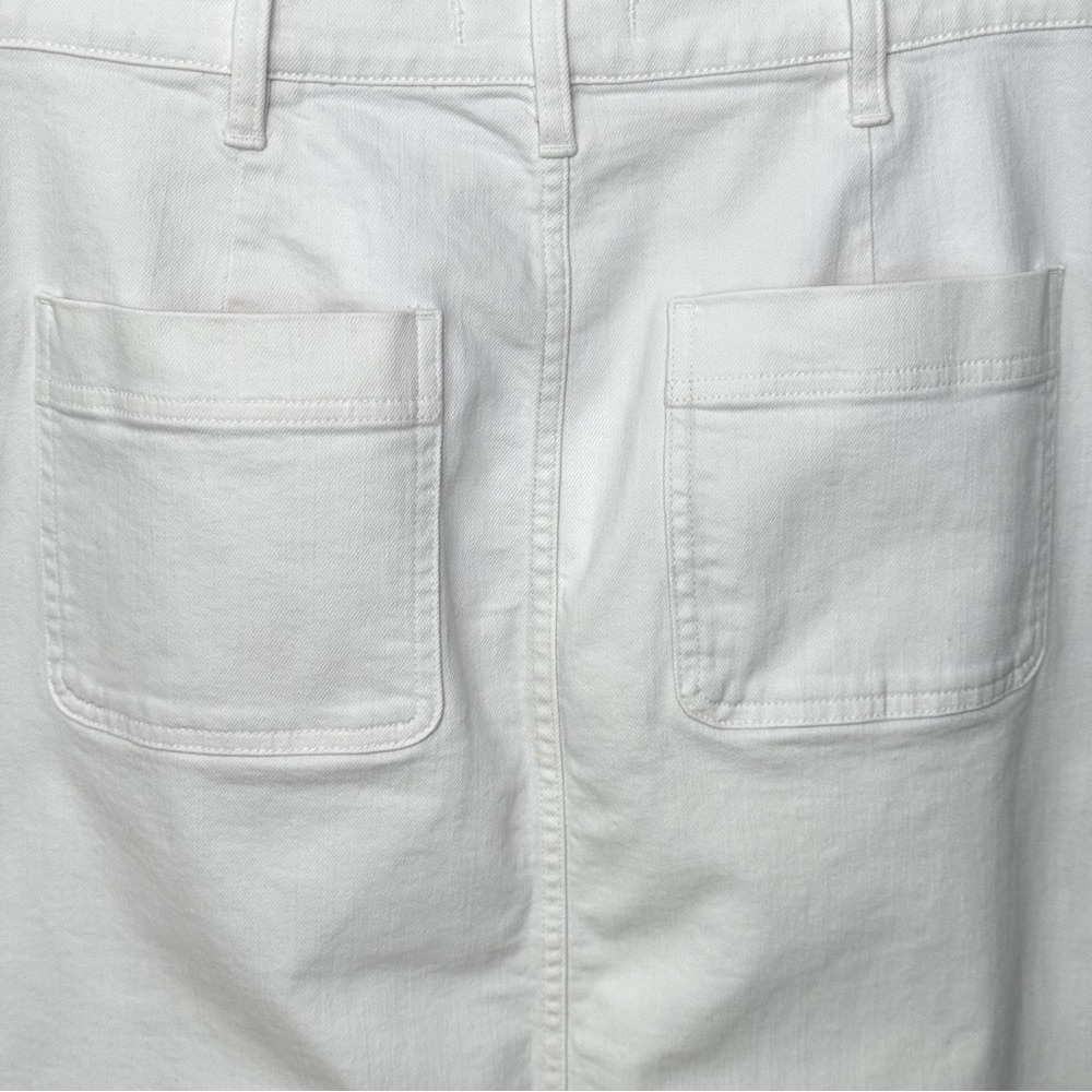 Madewell High Slit Denim Midi Skirt White Button Front Size 31 Style H8851 - Picture 10 of 16
